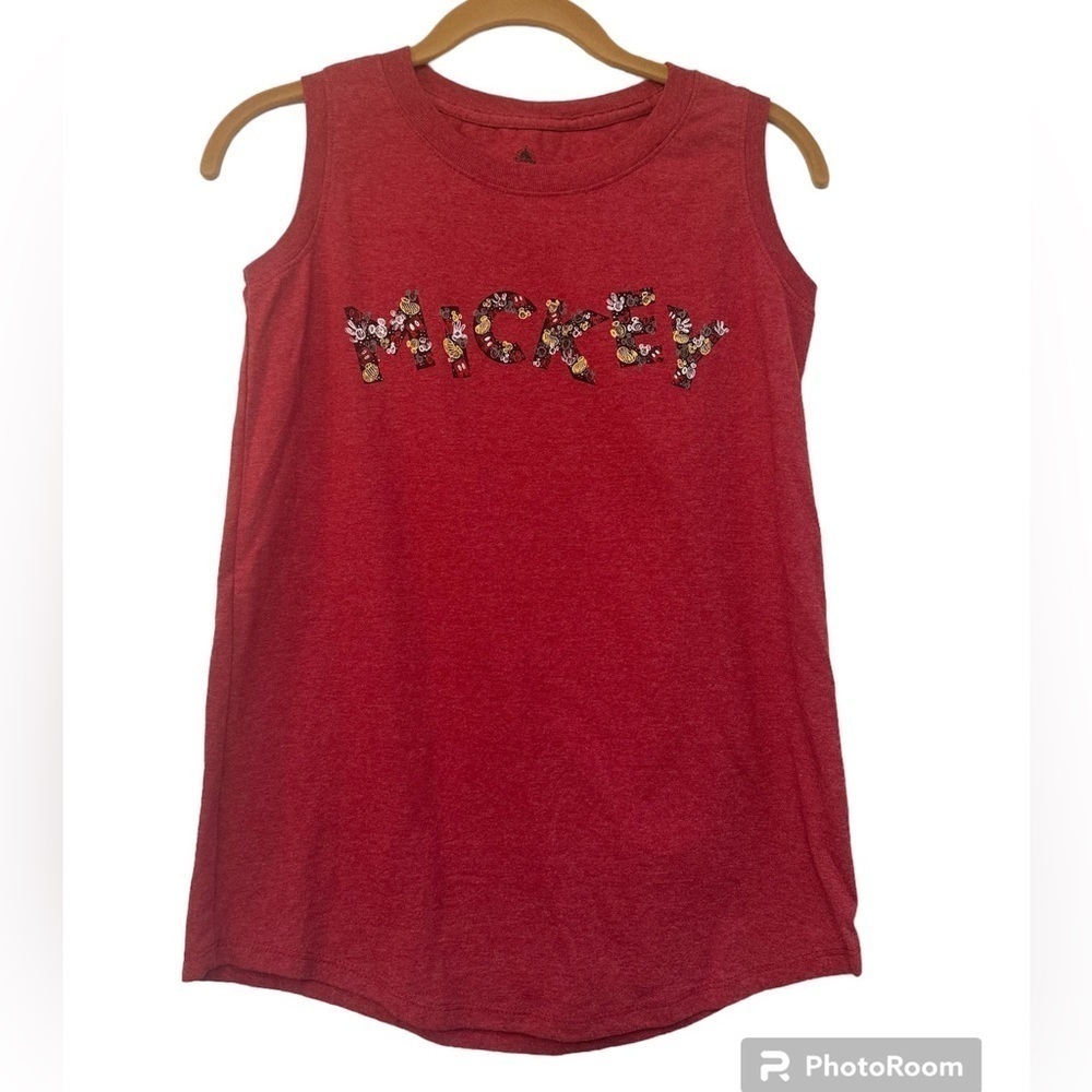 Disney Mickey Mouse Tank Top Sleeveless Red‎ Graphic Tee size XS